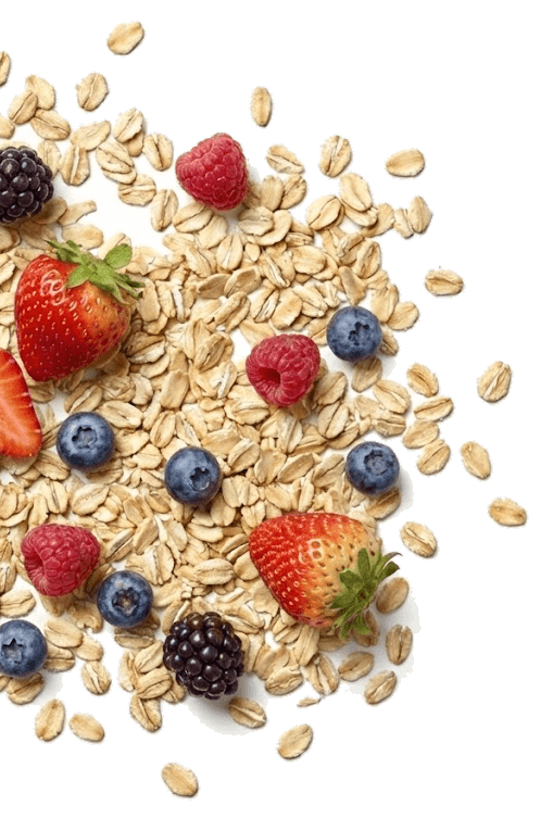 Oats with fruit left