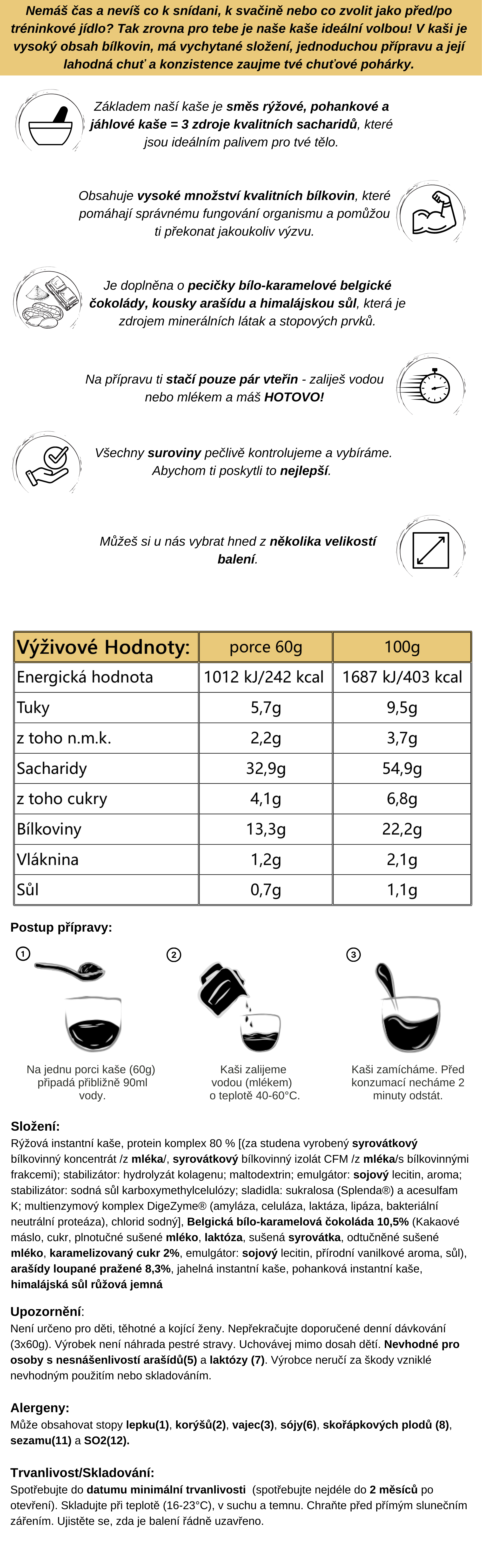 Instantní proteinová kaše s příchutí arašídového slaného karamelu od Masher
