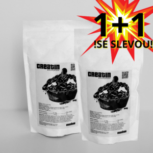 Creatin monohydrate kreatin 1+1 se slevou suplement od Masher pro zvýšení výkonu a svalové hmoty